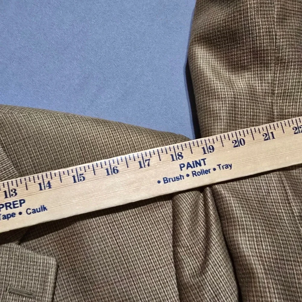 Chaps Blazer Mens 42R Tan Micro Check Two Button Sport Coat Jacket